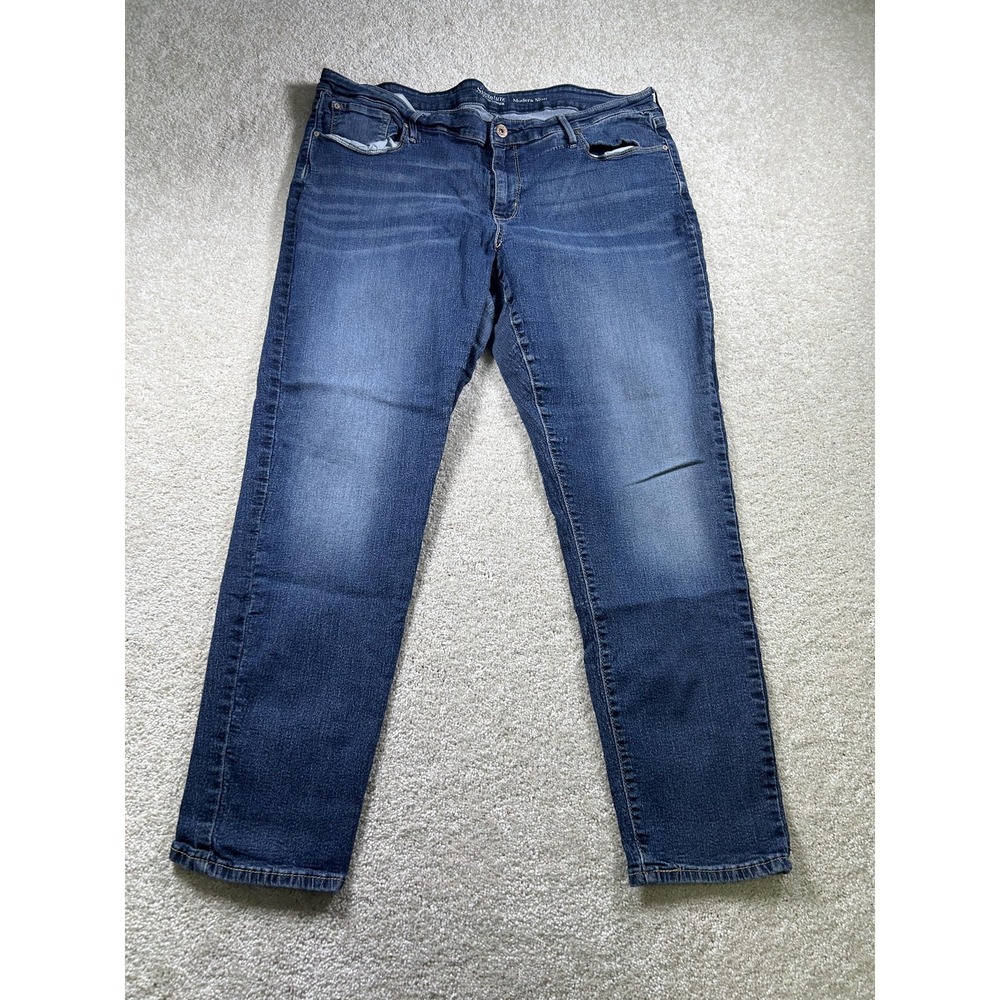 Signature Levi Strauss Jeans Mens 38x27 Blue Modern Slim Denim Stretch Casual
